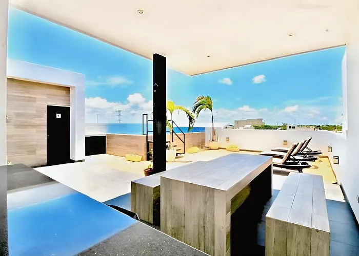 Appartement Modern For 2 With Rooftop Pool - Playa del Carmen